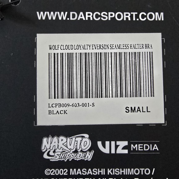 Naruto Shipuden Darc Sport Black Sports Bra - Picture 7 of 7